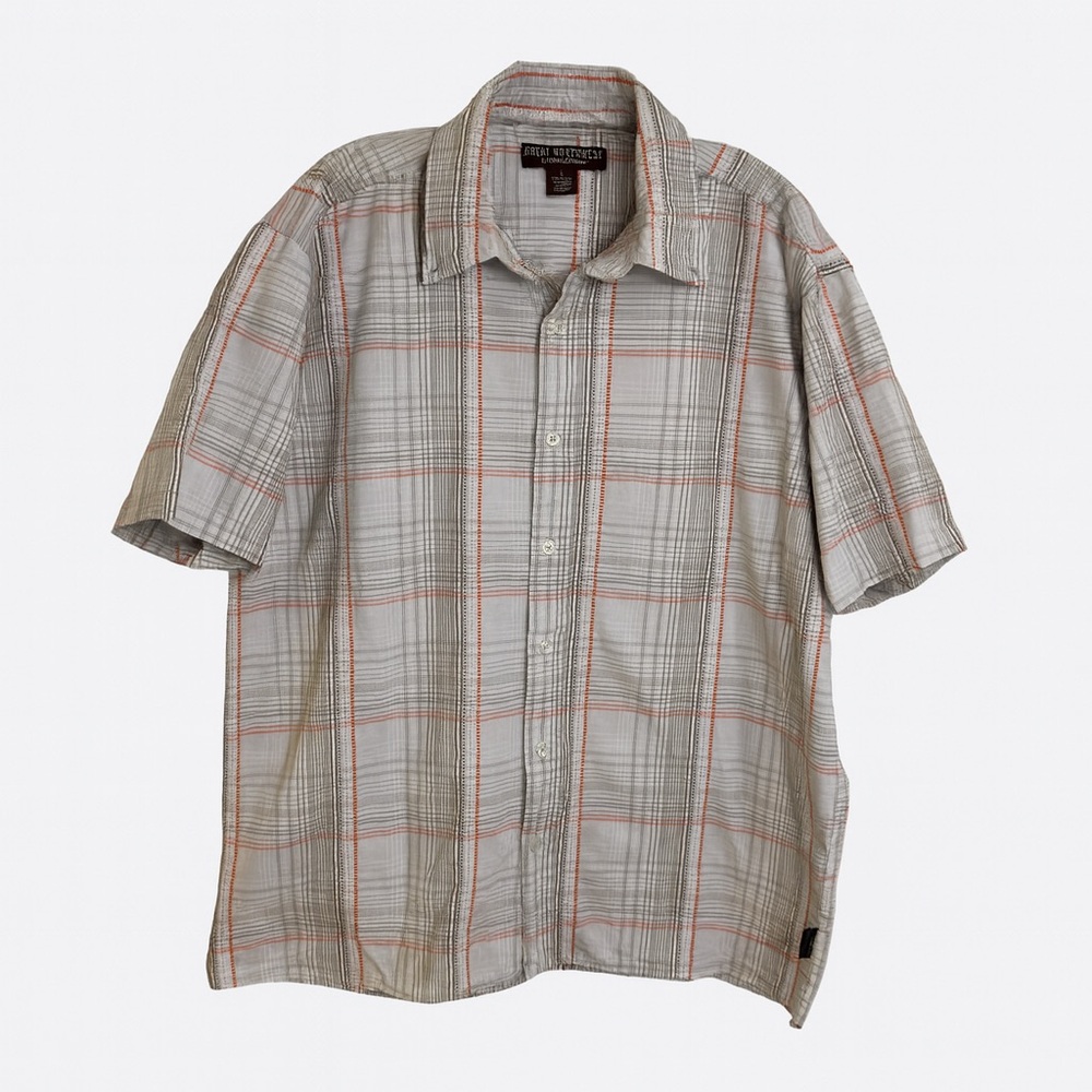 Great Northwest Plaid Short Sleeve Button Down Shirt Size L